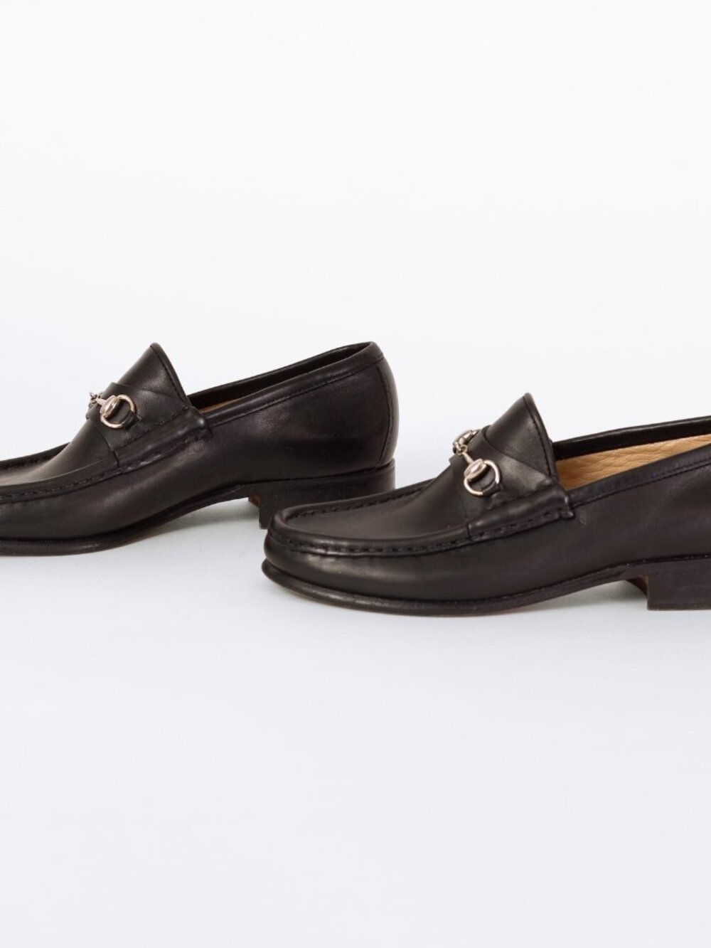 Vintage Gucci 90s Black Leather Horsebit Loafers - Size 5 - Picture 3 of 7